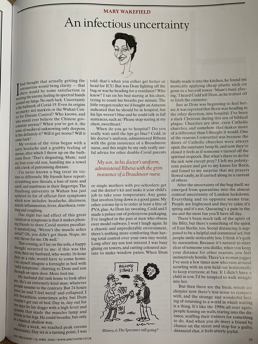Case "An infectious uncertainty"By Mary Wakefield, Cummings's wife, in The Spectator