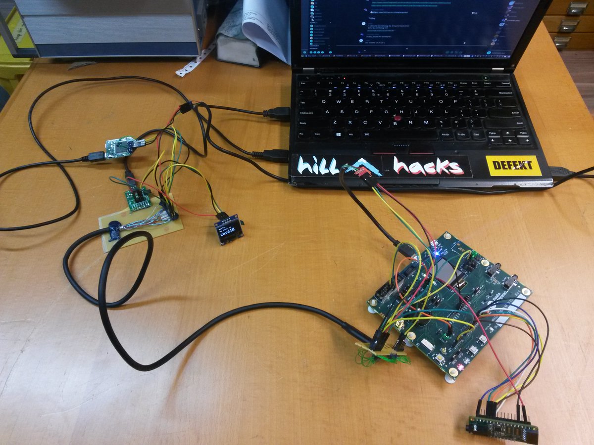 May 5: We build some hand soldered USB-C breakout adapters which carry SWD, UART and I2C of the device under test. This will also be our test jig for the  @card10badge prototypes.