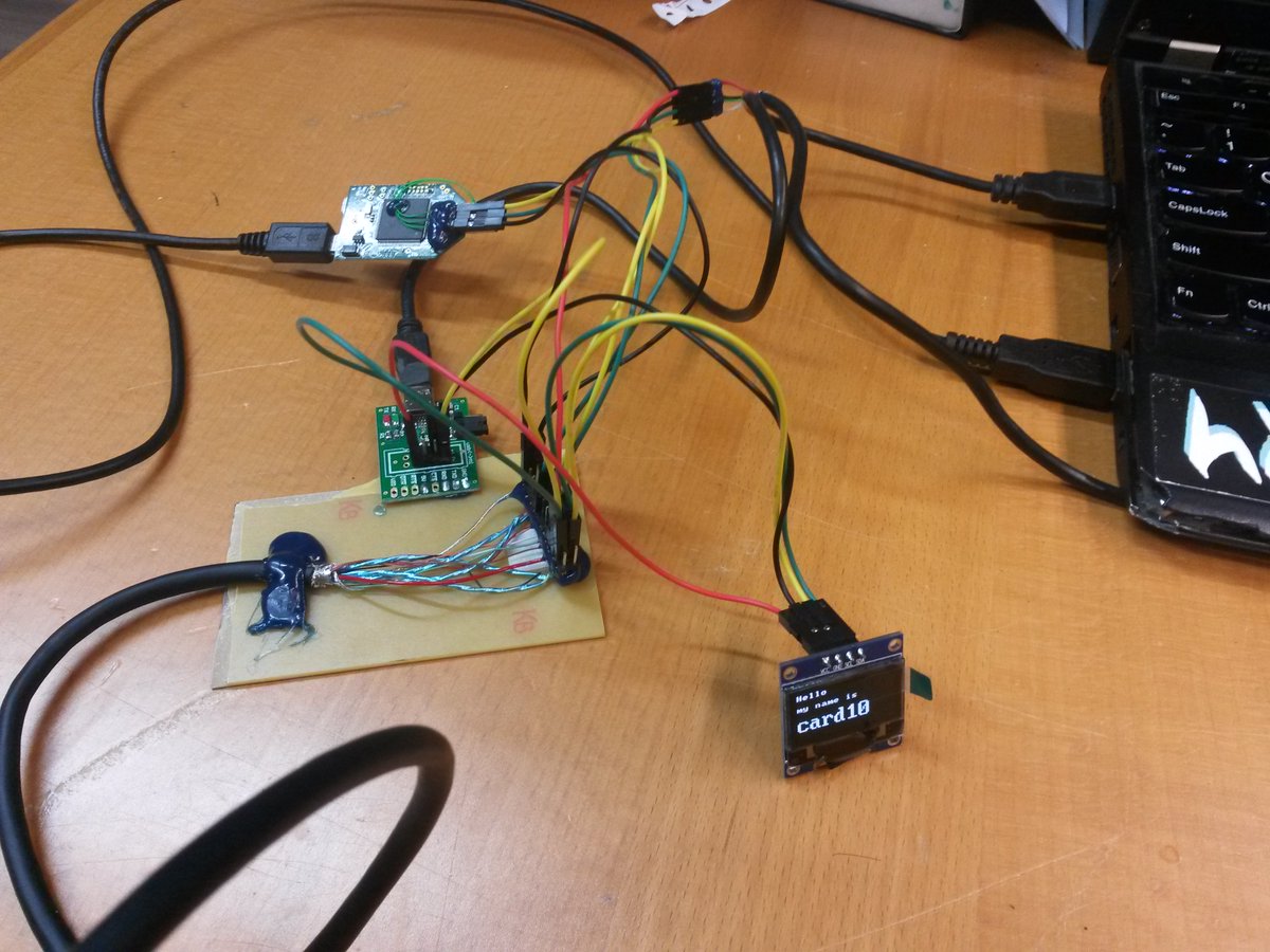 May 5: We build some hand soldered USB-C breakout adapters which carry SWD, UART and I2C of the device under test. This will also be our test jig for the  @card10badge prototypes.