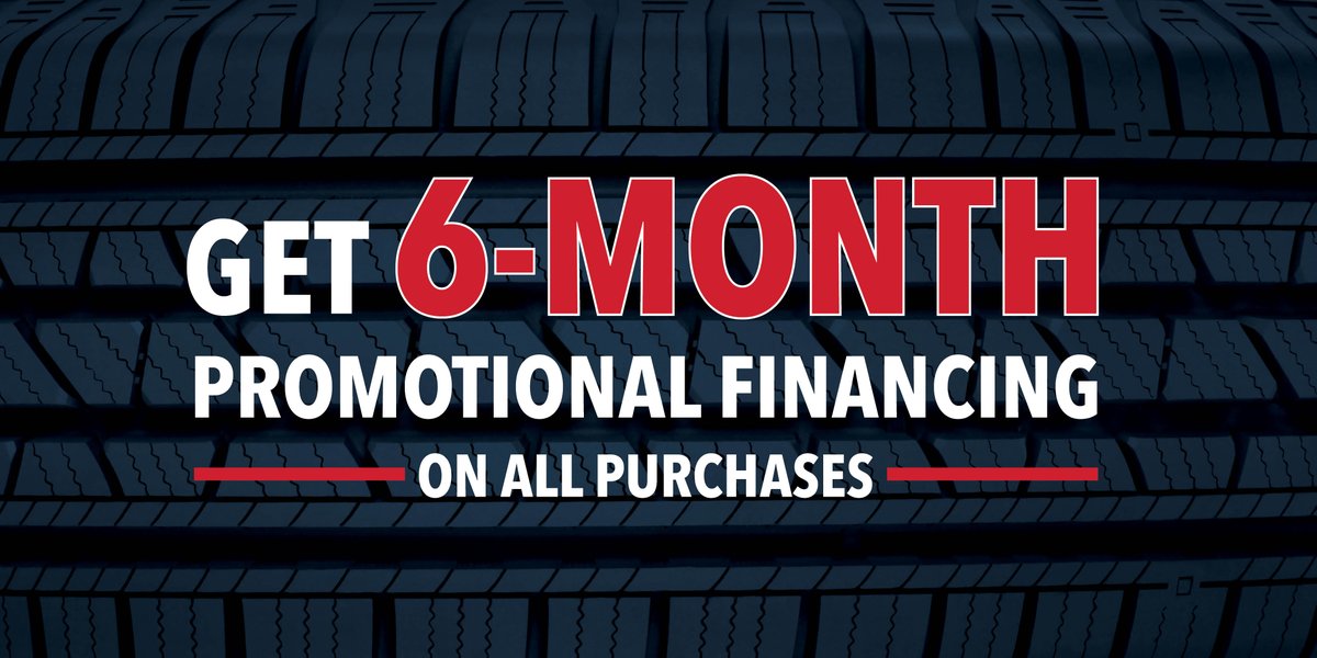 Right now, all customers automatically qualify for 6-month promotional financing on all purchases, no qualifier needed. Plus, receive 10% off your first purchase made with a new Tire-Rama card. Call or visit your local store for more details. TireRama.com