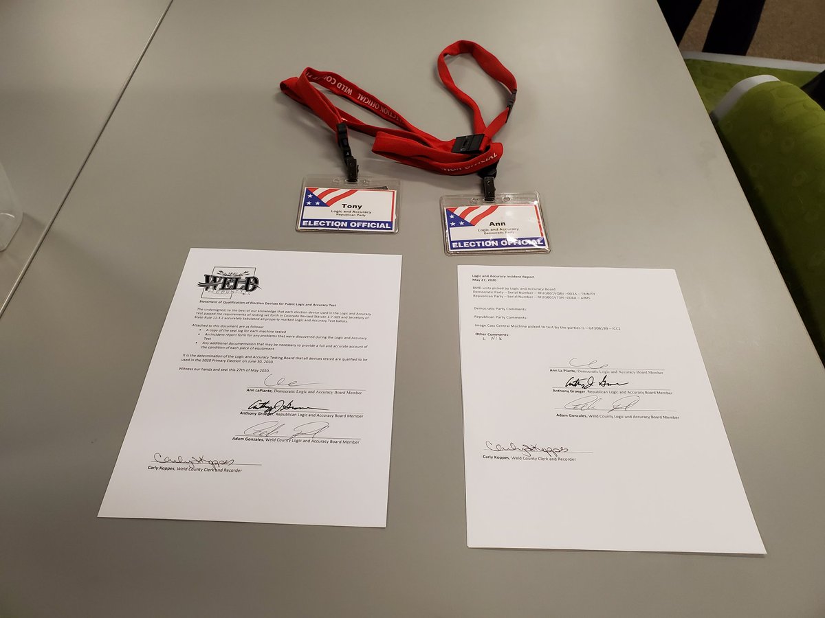 KoppesCarly's tweet photo. We are done and passed! Officially ready for the June 30th election!!! Here we go!! #ReadyToRock #weldvotes #2020StatePrimary https://t.co/nZRUzNHM12