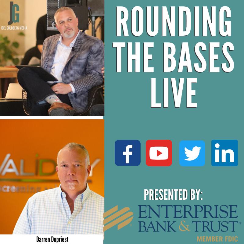 How has hiring and background screening changed during the pandemic?
<a href="/goldbergkc/">Joel Goldberg</a> talks with <a href="/DarrenDupriest/">Darren Dupriest</a> who will shed insight on this topic.
Streaming live at noon on Facebook, YouTube and Twitter.
Search: Rounding The Bases Live.
#NoStoppingYou
#leadership #community