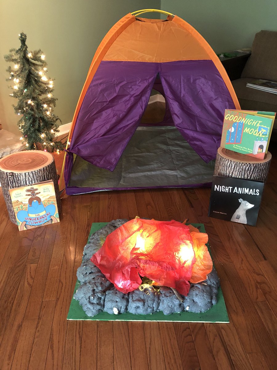 Jess_Matthies's tweet photo. Sometimes, the best Kindergarten SSP morning read alouds happen by the campfire! Today’s stories included: The Gingerbread Cowboy; Night Animals and Goodnight Moon! #ASD4RemoteLearning @LakeParkASD4 #ASD4ALL https://t.co/diSOl9US3t