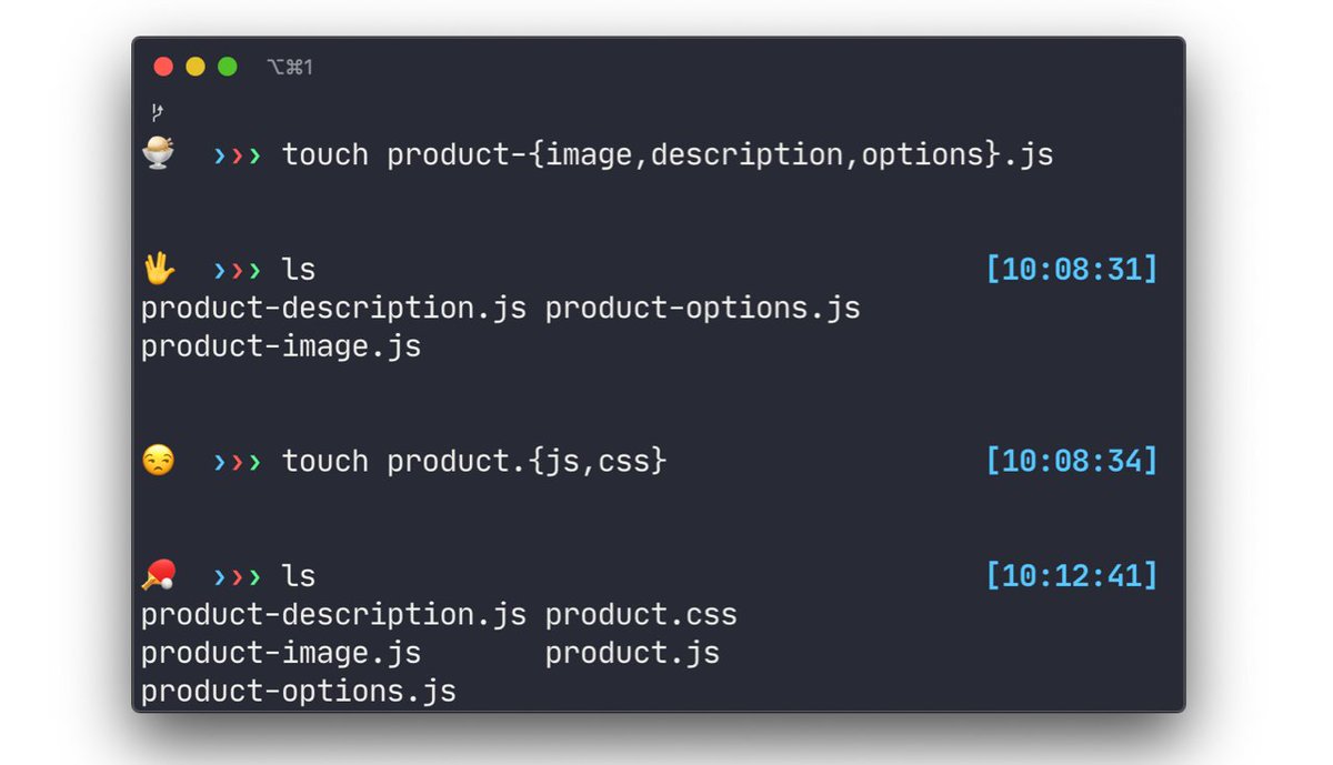 addyosmani's tweet image. Tip: Use curly braces in the command-line to quickly create multiple related files with less typing.