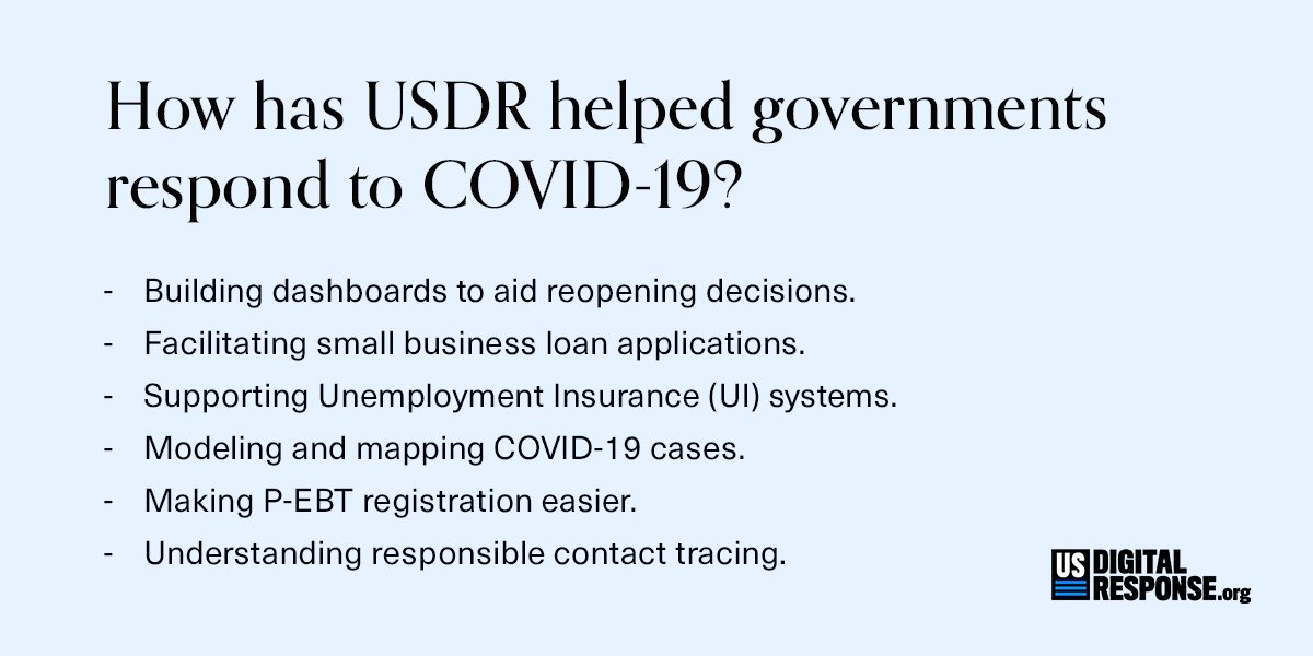 The COVID-19 crisis has shown that technology is essential to continuity of government.

As states face new challenges of reopening, our focus is to provide tech support to help deliver critical services in a fast, free and impactful way. 

Learn more: ow.ly/pTPT50zQQPJ