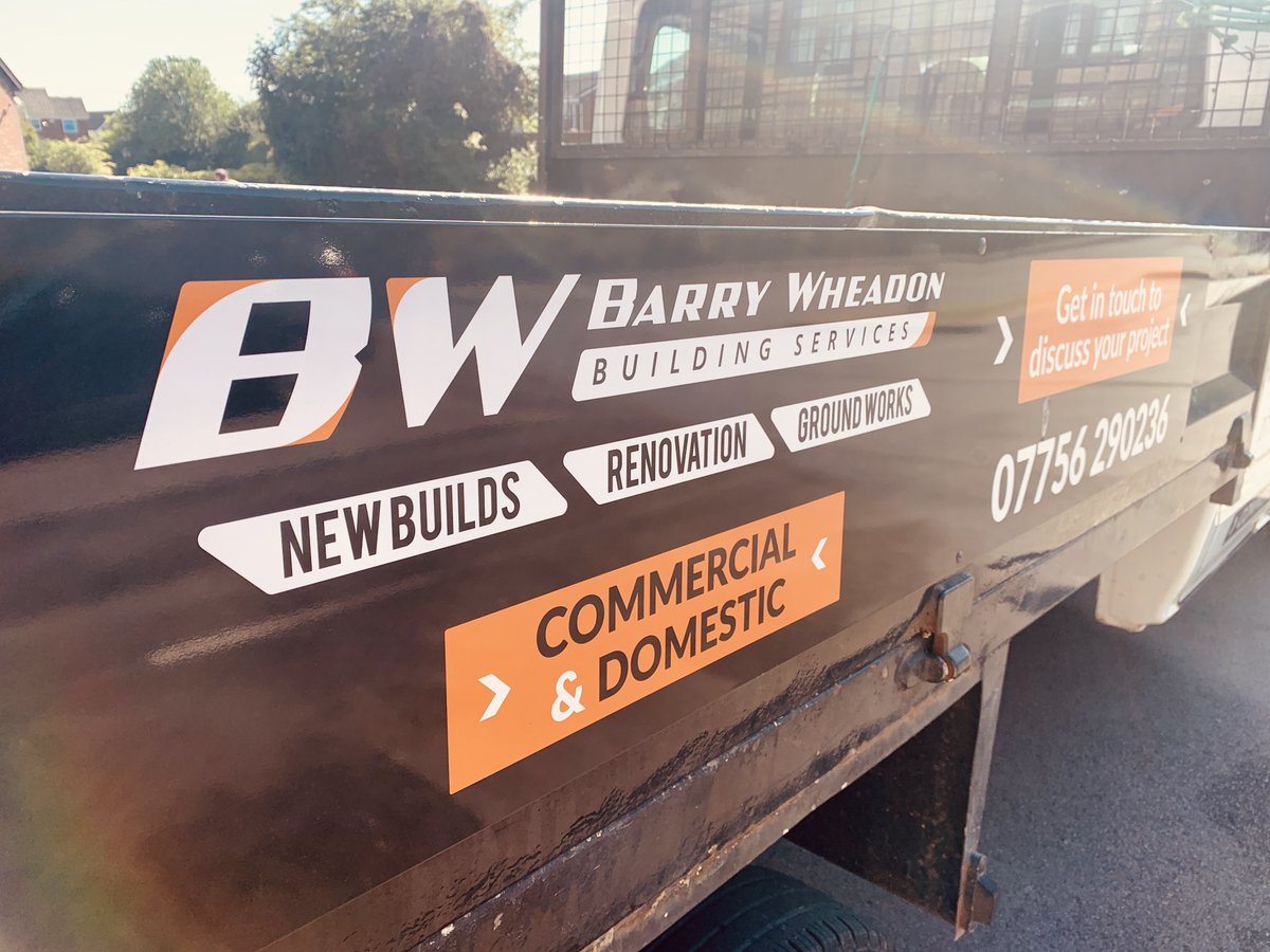 drydenmedia's tweet photo. Vehicle #signage for BW Building Services - Happy Client, Happy Day 😆 Big thanks to BK Screenprint for the installation! #LookingFly #vinyl #vinyldesign #vehiclegraphics #buildtrade #construction https://t.co/YBl5DKQdEt