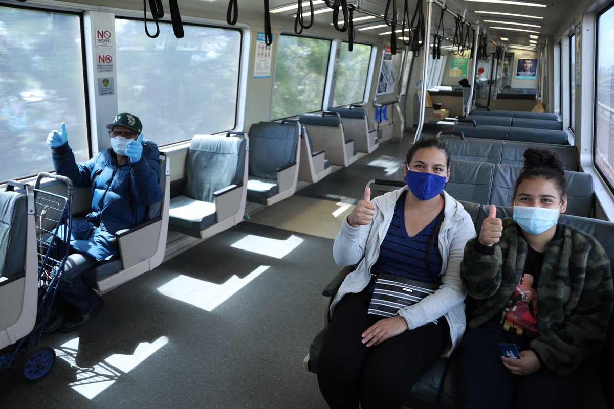  BART will continue to require face coverings at all times for all riders ages 13 and older. Children aged 2 or younger should not wear one due to risk of suffocation.Even if the local counties ease the face covering mandate, BART plans to keep the face covering requirement.