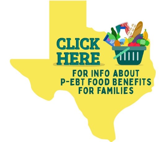 SAISD's tweet photo. Pandemic Electronic Benefit Transfer (P-EBT) is a one-time food benefit for families. Eligible P-EBT families will receive application instructions from schools in late May. The P-EBT application will open the first week of June. Visit: https://t.co/kAa9SXG54W https://t.co/7oficQUhYF