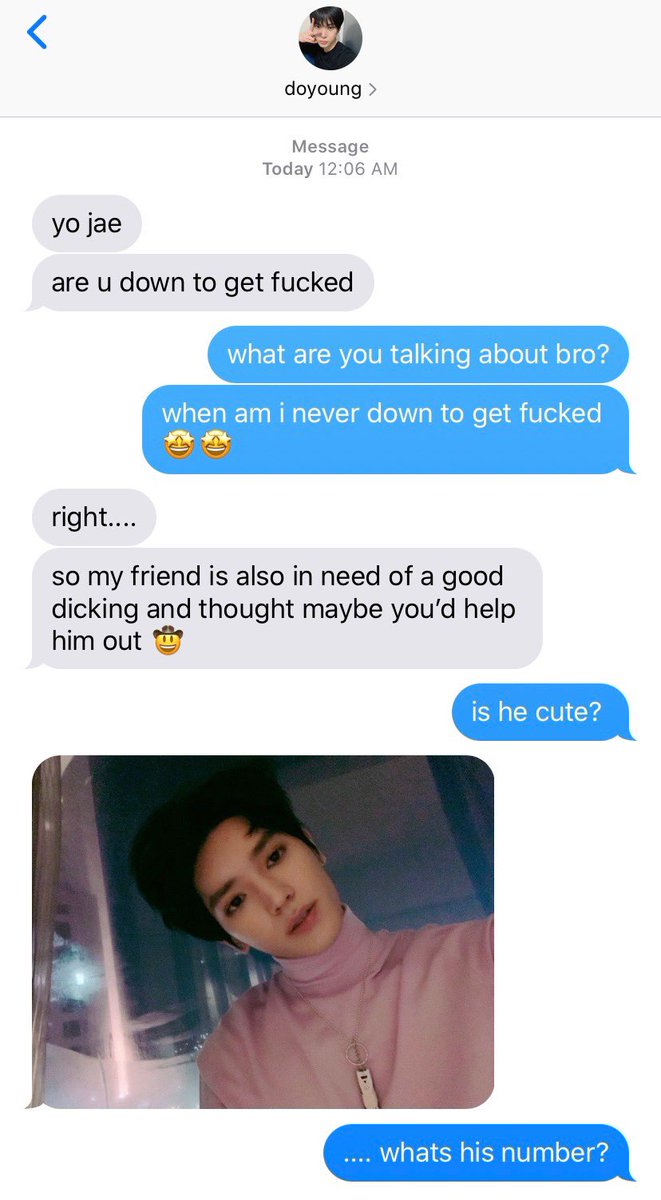 doyoung gave jaehyun taeyong’s number and jaehyun texts him