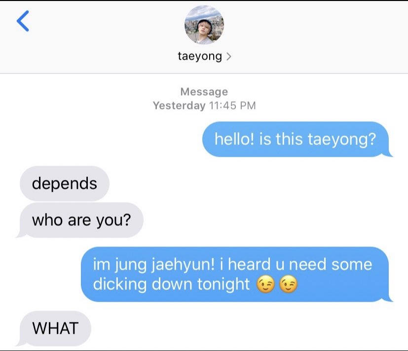 doyoung gave jaehyun taeyong’s number and jaehyun texts him