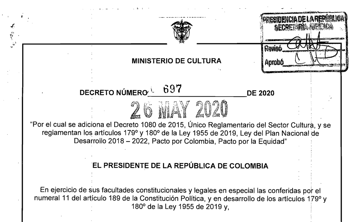 orcontable's tweet photo. El Ministerio de Hacienda y Crédito Público @MinHacienda, a través del Decreto 697 de 2020, reglamentó la sobrededucción del 165% en el impuesto sobre la renta, para las inversiones y donaciones que se efectúen en proyectos de economía creativa. 

Info en: https://t.co/eqbBi1L9RF https://t.co/Yda7cJPyqc