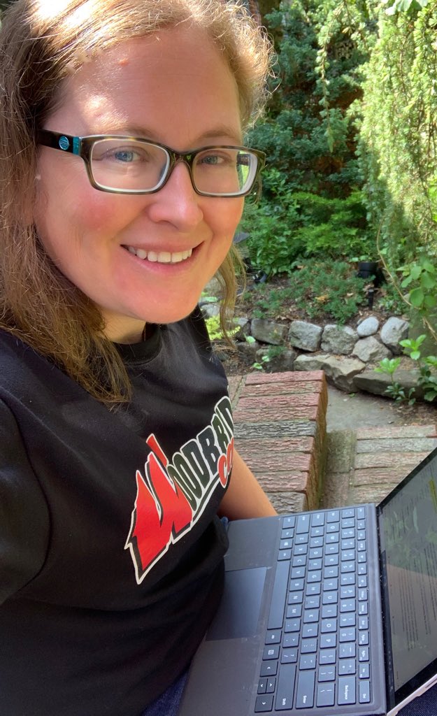 Working from home in my new <a href="/WoodbridgeCares/">Woodbridge Cares</a> shirt