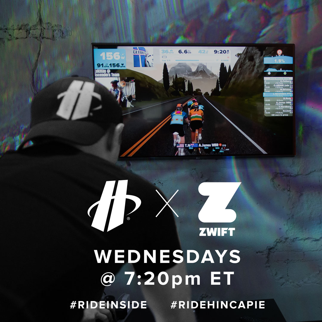 Join us tonight (Wed) at 7:20 pm EST for our weekly @GoZwift ride and participate in our weekly trivia contest! Head over to our Facebook page and see how to enter to win a prize pack with swag from @HoneyStinger, @AmpHuman, @ROADiD, and @hincapiesports.