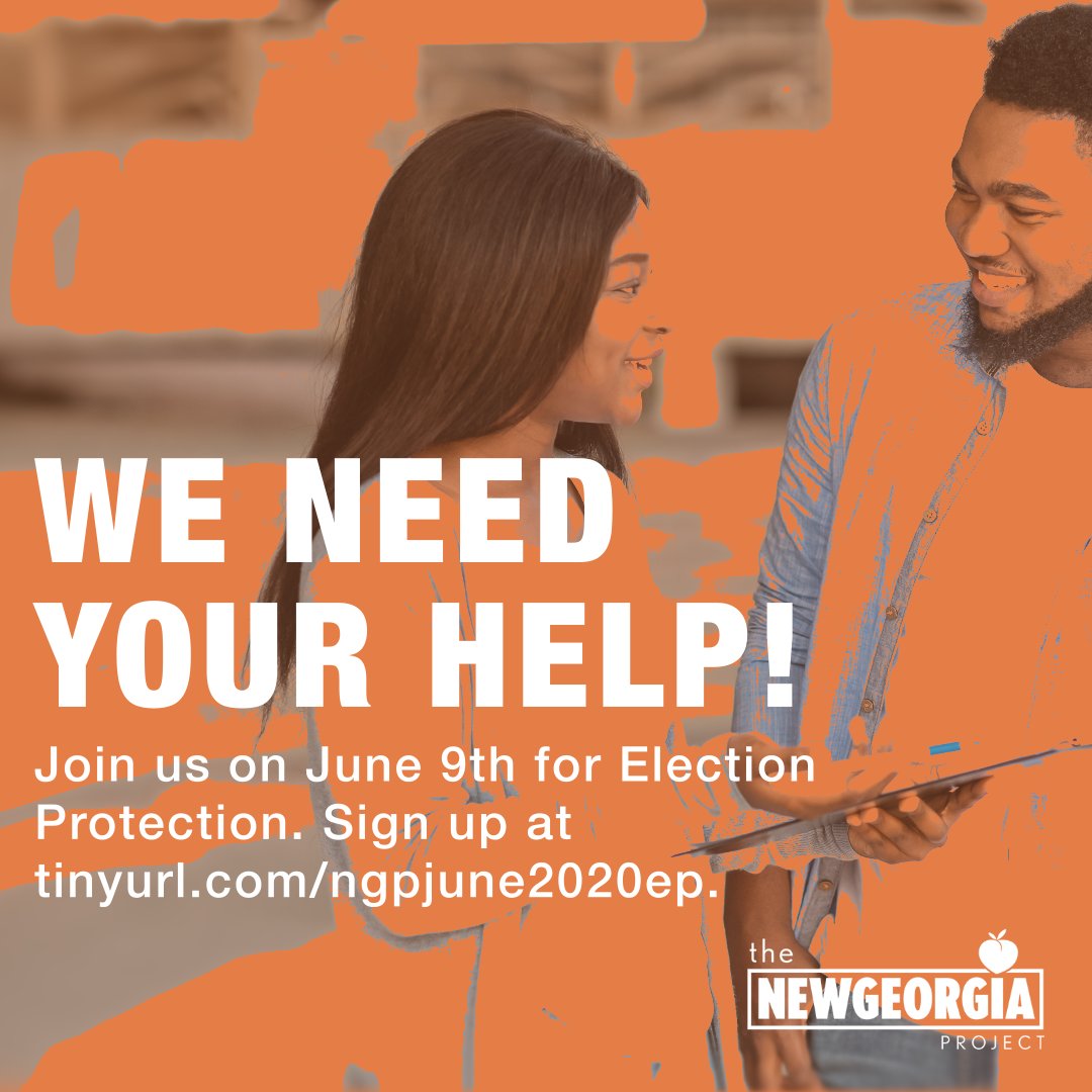 NewGAProject's tweet photo. Join us on June 9th for #ElectionProtection. Sign up here: https://t.co/puUiSFACxR and we will be in touch soon.
#newgeorgiaproject #ngp #GOTV #GetouttoVote #VoteWithNGP https://t.co/nEI4aL2N85