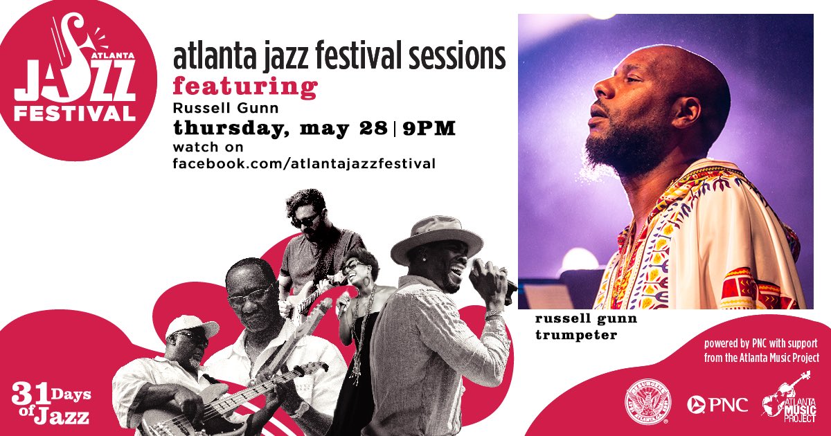 CityofAtlanta's tweet photo. Tonight at 9 PM, @RussellGunn will bring his distinctive, #hiphop influenced #jazz to the @AtlantaJazzFest’s Facebook page. Tune in as we celebrate the final week of #31DaysofJazz! https://t.co/AYJEuDiC6G