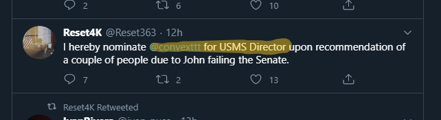 .<a href="/Reset363/">Reset4K</a> needs to stop trying to bribe sitting Senators with positions in government to try and take their seats! This is a total disgrace to the nation and to the law enforcement community.

If you're sick and tired of this BS, support the #SAGA! discord.gg/eDDtSux