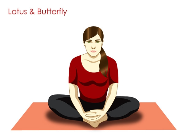  #Butterfly Pose - Badhakonasana. This asana is called by this name because of the movement of the legs during the posture that looks like a butterfly flapping its wings. It gives flexibility to the pelvic joints.
