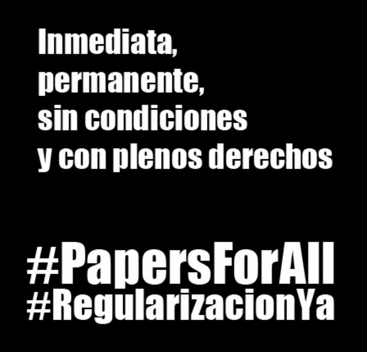 PaulaGuerra_C's tweet image. We challenge the political class to end the structural violence that classifies us in the categories of citizen/immigrant, legal/non-legal, person/non-person #PapersForAll
@RegularizacionY 
@mjidelguerrab
@vonderleyen
@charlesmichel
@EU_Commission
@YlvaJohansson