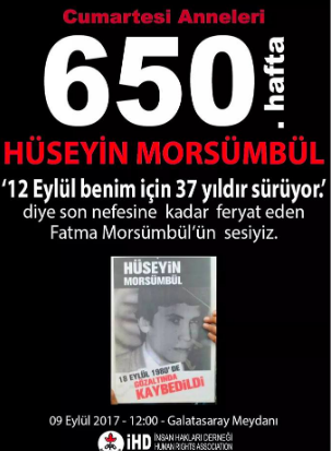 2/16 Hüseyin Morsümbül, 18 Eylül 1980 günü Bingöl’deki evinden jandarma ve bir grup sivil tarafından alındı. Ardından babası da götürüldü karakola. İkisi ağır işkencelerden geçtiler. Baba şanslıydı, salıverildi.