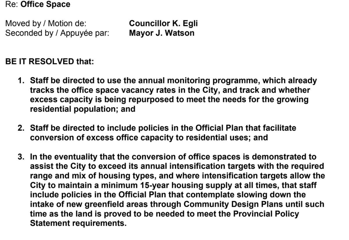 That   #ottcity motion of Egli& #39;s and future work trends, office space, is carried: