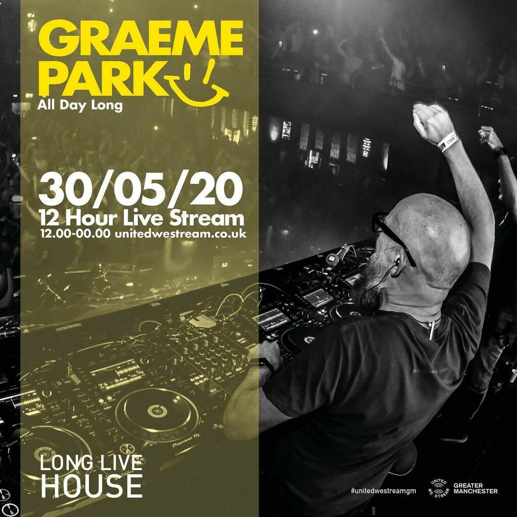 graemepark's tweet photo. Join me for a 12 hour DJ set with @unitedwestreamgm this Saturday 30th May from midday where I’ll be digging deep and playing an eclectic selection of grooves all day long and into the night. Come on then! #unitedwestreamgm #longlivehouse https://t.co/P6c7CrO8y3 https://t.co/gmg5MzlDBR