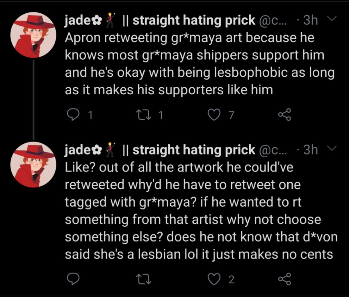 The funny thing is, jade wants tolerance and acceptance from others. Jade pushes people to use Jade's pronouns, most people have never heard of, in the rudest possible way, but in return, jade cannot accept and tolerate people having fun and being appreciated on the internet.