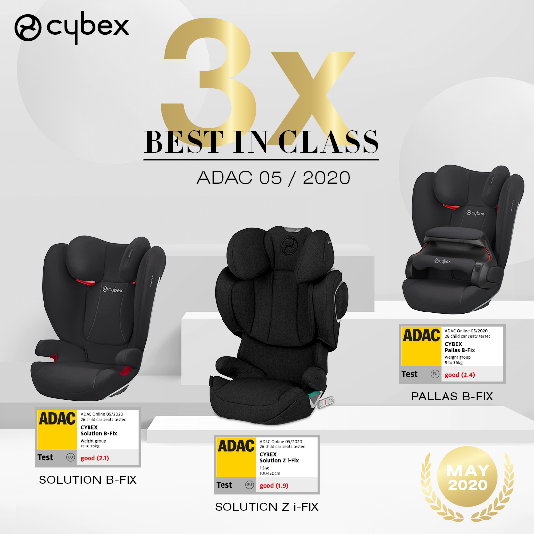 CYBEX GLOBAL on Twitter: "It's that time of year! We are proud to announce  the May 2020 ADAC Car Seat Test Results. We have a triple win! Our Solution  Z i-Fix, Pallas