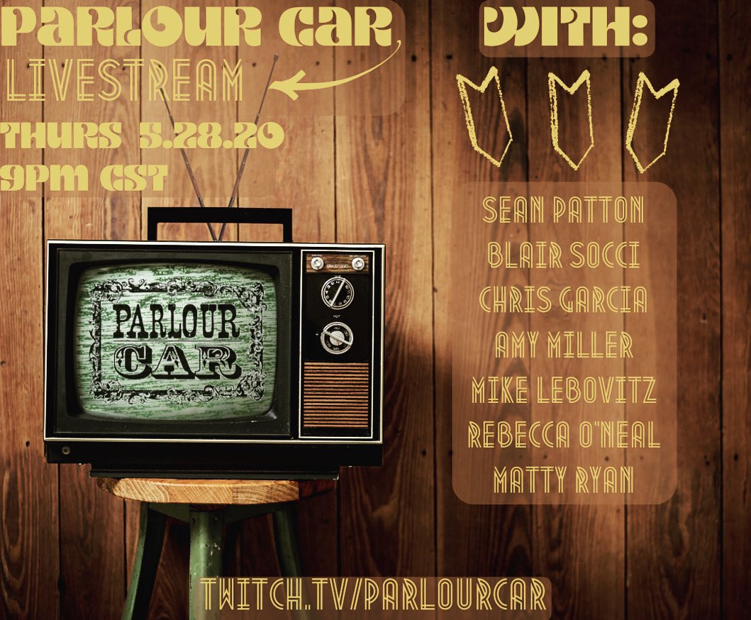 TOMORROW!  9pm CST with a red hot juiced lineup of pals from CHI - NY - LA: <a href="/mrseanpatton/">Sean Patton</a> @blairsocci <a href="/_chrisgarcia/">Chris Garcia</a> @amymiller <a href="/mikelebovitz/">Mike Lebovitz</a> <a href="/becca_oneal/">Becca O'Neal 🍒</a> <a href="/matty_ryan/">Matty Ryan</a>