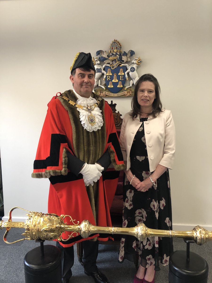 ReadingCouncil's tweet photo. Following tonight's online meeting of the Policy Committee, we are pleased to announce the new Mayor of #rdguk , Cllr David Stevens &amp; the Deputy Mayor , Cllr Rachel Eden.  Cllr Stevens with the Mayoress Alison Stevens &amp; Cllr Eden with her escort for the year Cllr Richard Davies. https://t.co/9XwE0nf8c9
