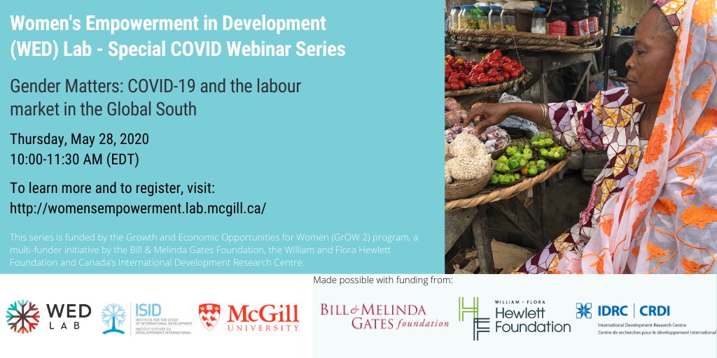 GrOW_Research's tweet photo. 🚨Happening tomorrow!🚨 The first #WEDLab Special Series Webinar: "#Gender Matters: COVID-19 and the labour market in the Global South." You can still #register: https://t.co/yEU6uLfRNR https://t.co/NFevxgDYbY
