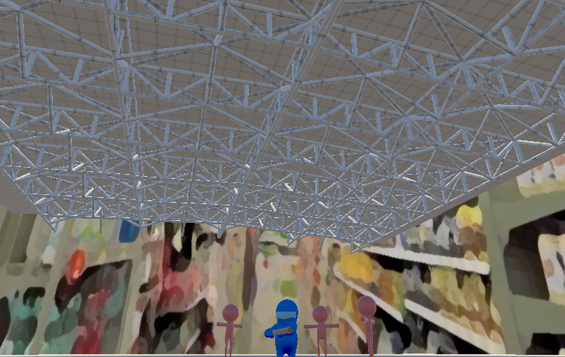 GamesOkra's tweet photo. I started making the environment for 6-Foot Pole. First on the list was this warehouse ceiling. However, it creates a shadow over the play area. Does anyone know if directional light can go through certain objects? #madewithunity #unity3d #indiedevhour https://t.co/NhGqrY5MyM