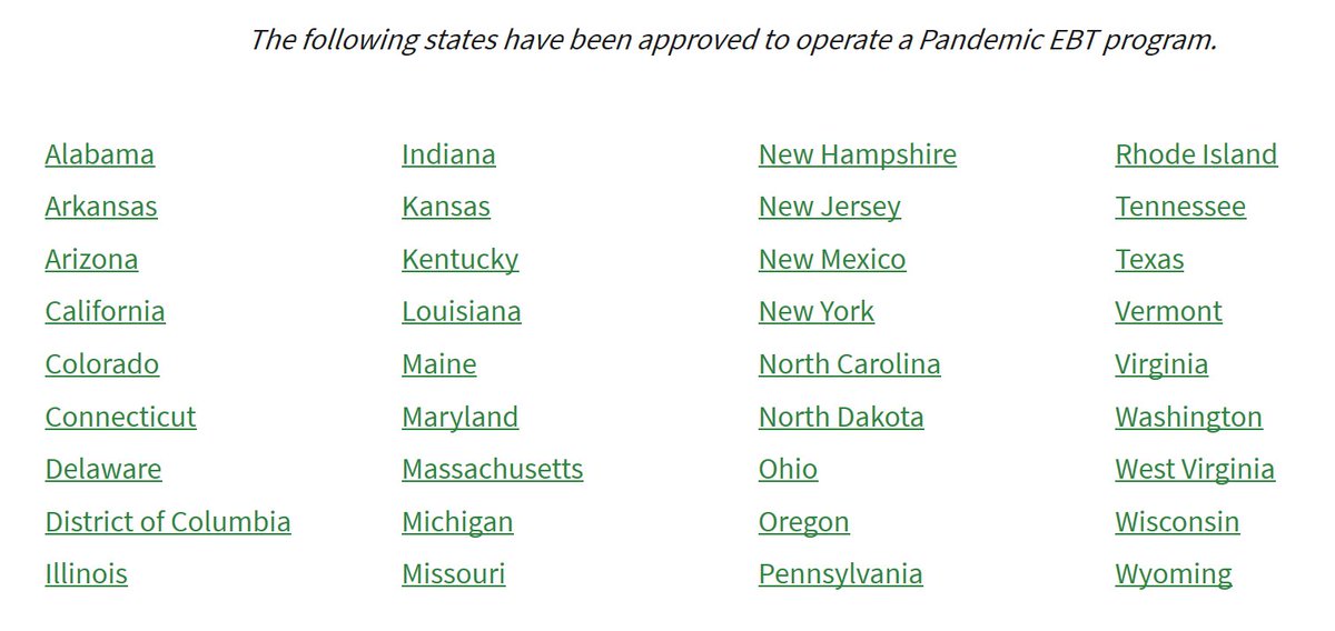 Rolling out the program has been complicated. But the federal government has approved 37 states to operate a Pandemic-EBT program to help feed their children in the coming months. The remaining states are still working to get their programs up to speed. 6/11