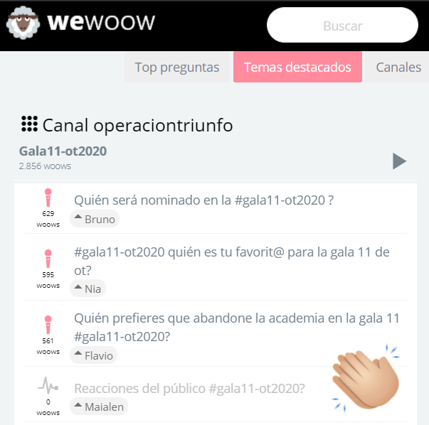 WeWoowOfficial's tweet photo. 🎤 Hoy podemos puntuar cada actuación de la Gala 11.
Si te ha gustado envía tus aplausos a los participantes entrando en Reacciones del público.

👏 https://t.co/SnkC79rzfc

#CanalOT27M #OTGala11 #OTDirecto27M https://t.co/cmGXfZOnd0