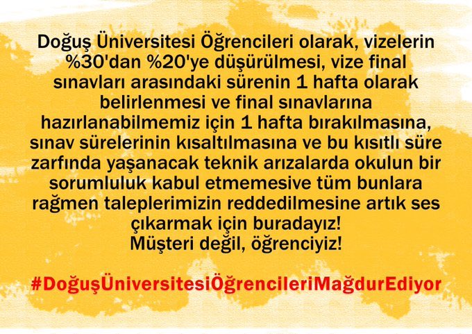 #DoğuşÜniversitesiÖğrencileriMağdurEdiyor
