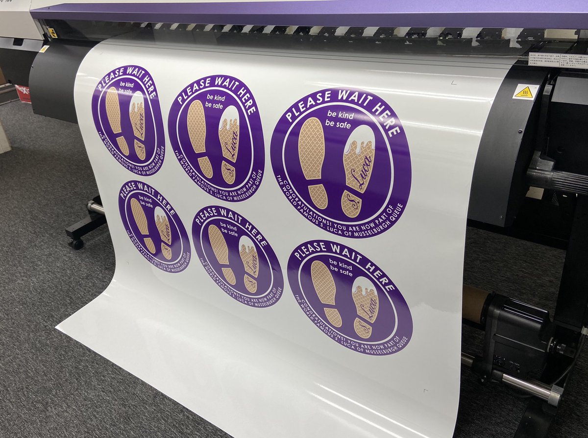 ApexSigns's tweet image. Loving the artwork from S. Luca Musselburgh for the new floor vinyl’s we are working on.            #signs #vinyl #Edinburgh #icecream #SocialDistancing