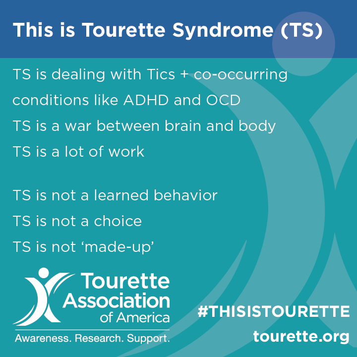 TouretteAssn's tweet photo. It is important to educate others about what #TouretteSyndrome is, and more importantly what it is not. What would you add to the list? 

#TouretteAwareness #Tourette #TouretteAwarenessMonth https://t.co/QVcEaJjePn