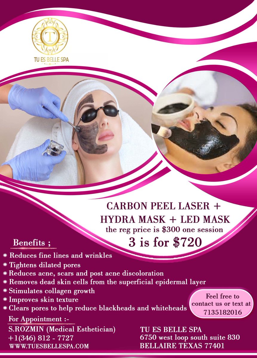 laserchick68's tweet photo. For Appointment:
S. ROZMIN 🎈(Medical Esthetician)
+1(346) 812-7727 (text)
💖TU ES BELLE SPA💖

#microneedlepen #SKINREJUVENATION #Lasertechnician #iplphotofacial #veintherapy #acnetherapy
#VIPEEL #hydra
 
https://t.co/mU5fGNRMP3
All services 25% OFF

Text for app at 7135182016 https://t.co/c346OzsH2d