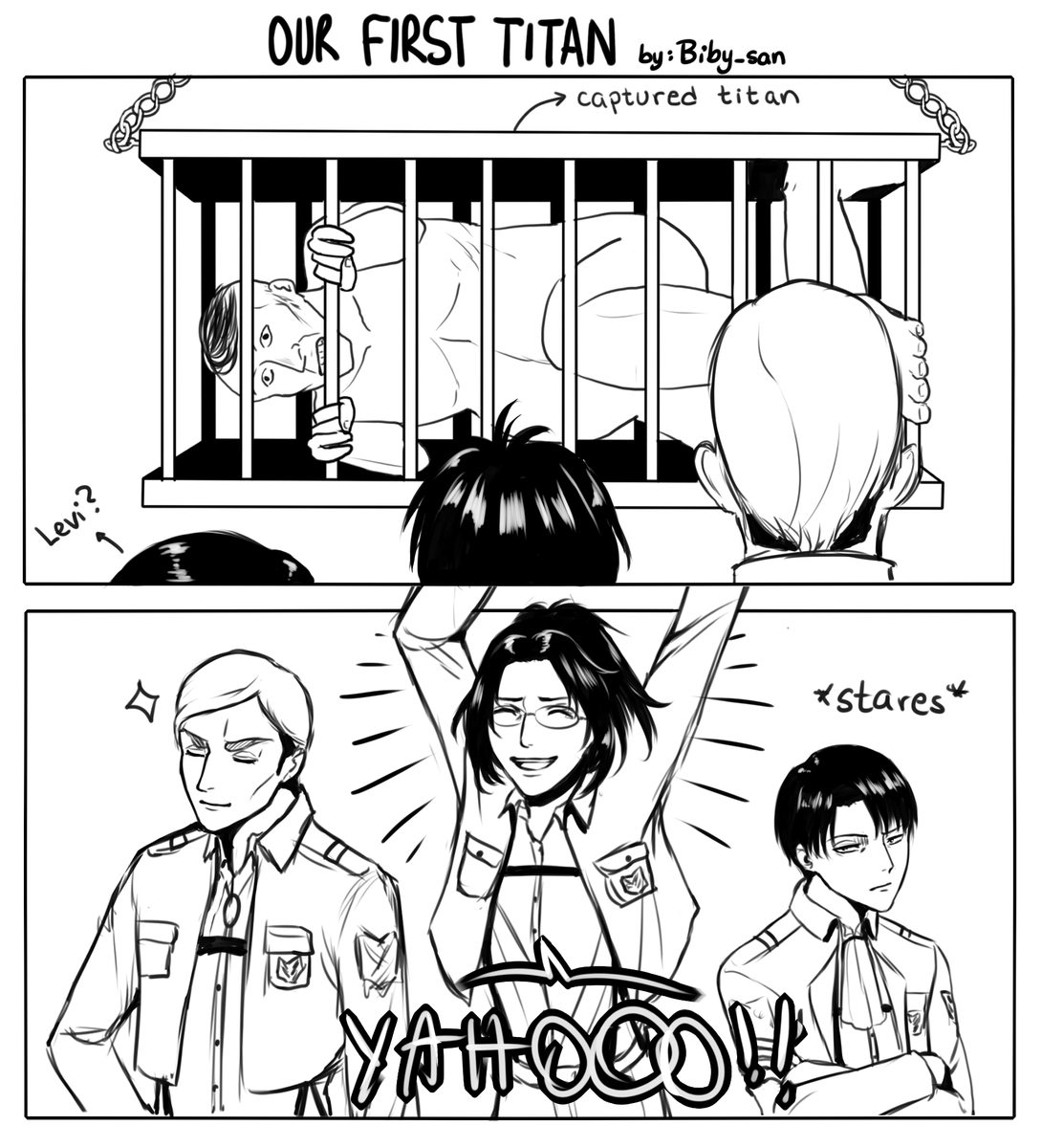 Biby_24k's tweet photo. #リヴァハン #Levihan // Doujinshi strip (?). In Chile we say that kisses strengthen friendship 7w7 https://t.co/im2VMQbeTi