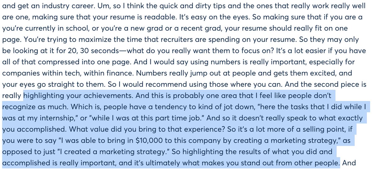 STRAIGHTFORWARD RESUME TIPS FROM A GOOGLE RECRUITER1. Use concrete numbers whenever possible2. Frame your resume in accomplishments, not duties3. Don't make stupid spelling/format mistakes4. Don't lie—Kellie Rong, classical soprano and Global Program Manager  @Google