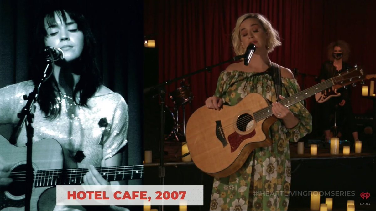 KatyPerryARG's tweet photo. 2007 vs 2020. Mismo lugar, misma canción. 

#ThinkingOfYou #iHeartLivingRoomSeries #PopQueensParty https://t.co/ys0k78Qswt