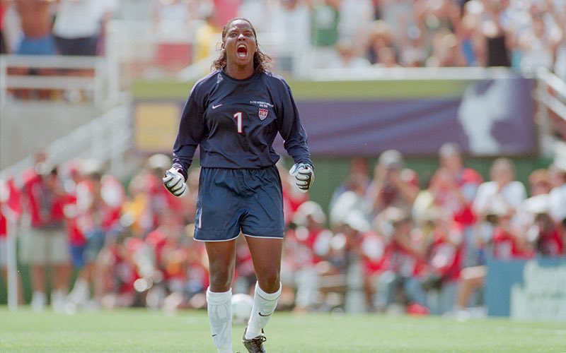 briana scurry: starting goal keeper from 1995 to 2008 with 173 total caps and 71 shutouts; she became the first female goalkeeper and first black woman to be inducted into the national soccer hall of fame in 2017