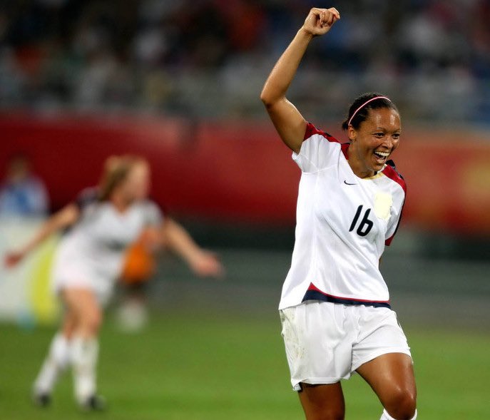 angela hucles: earned 109 caps with the uswnt and won 2 olympic gold medals, with the second most goals scored in the 2008 olympic games