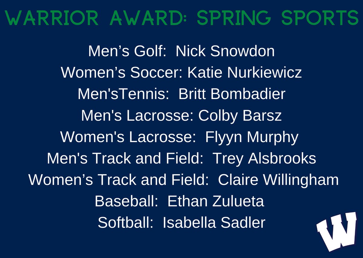 Congratulations to our Warrior Award recipients! Tune in live @ bit.ly/weddingtonathl…!