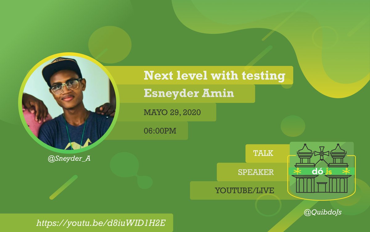 QuibdoJs's tweet image. Estamos emocionados de anunciar el próximo evento de #quibdójs para el día viernes 29 a las 6pm, @Sneyder_A 
 nos estará impartiendo en vivo una excelente!! charla sobre testing en el canal de youtube de @H4ckdo no te lo pierdas va ha estar 🔥🔥
Live:  youtu.be/d8iuWID1H2E