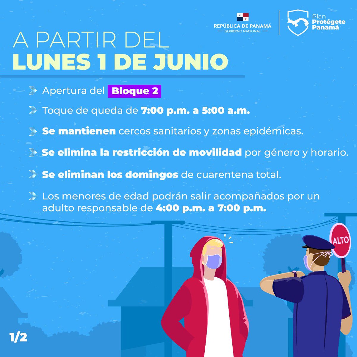 expdtecortizo's tweet photo. Estas son las medidas en la ruta hacia la nueva normalidad que empezarán a regir a partir del 1 de junio de 2020. Recordamos mantener estrictamente las medidas de higiene. #UnPanamáMejor 🇵🇦 https://t.co/KArv3H9Pep