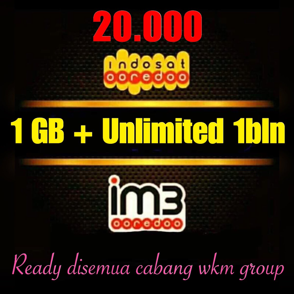 wkmmagelang's tweet photo. Indosat 1gb unlimited 1bln cuma 20.000 saja.
Ready disemua cabang wkm group.
ig @warung_kartu_magelang.
#indosatmurah #wkmgroup #warungkartumanagementmagelang #indosat1gbunlimited1bln #isatunlimited #indosatunlimited #indosatmagelang #mgl #magelang #kotamagelang #nomercantik https://t.co/XqTwHl8vE3