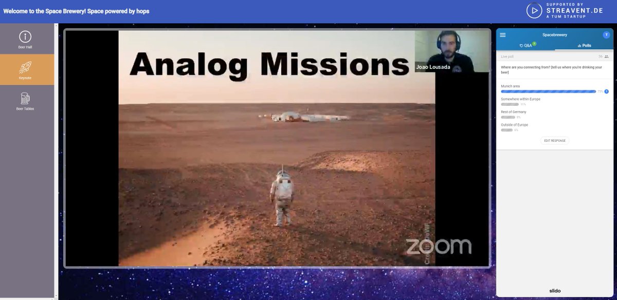 We are honored to have Joao Lousada as our second keynote speaker for the #spacebrewery tonight