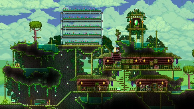 Terraria setups. Дом в джунглях террария 1.4. Дом в джунглях террария. Terraria дом в джунглях. Город в джунглях террария.