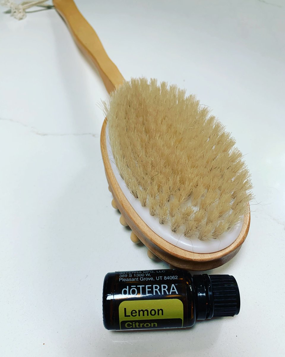 Dry skin brushing is awesome for so many reasons! It stimulates, invigorates, and gets our #lymphaticsystem pumping + more. Find out more @ bit.ly/2X5ogWm.  To maximize brushing just + 1-2 drops of your favourite #essentialoils to your brush.  #ahealthyme #stayhealthy