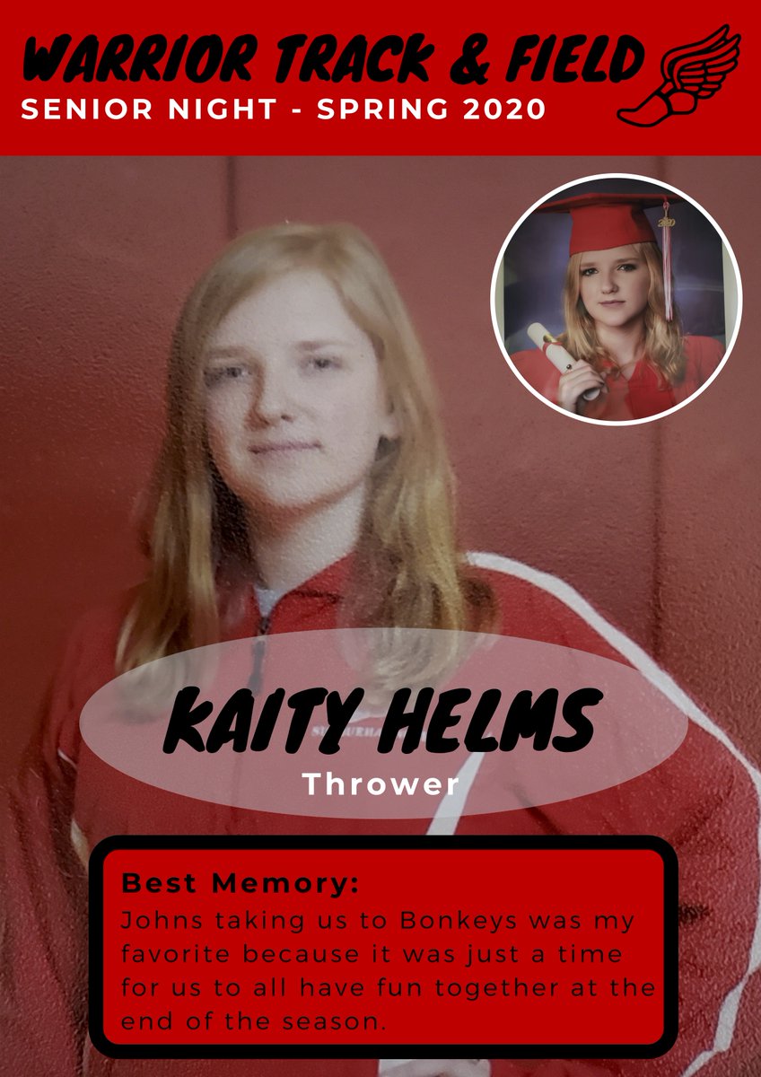 CalcNerd's tweet photo. Congratulations to #warriortrackandfield senior Kaity Helms!!! https://t.co/wI0a95whR5
